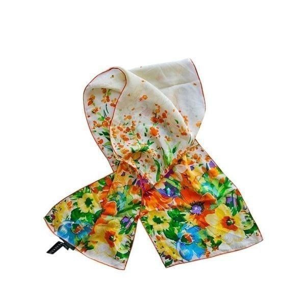 ralph lauren patterned silk scarf