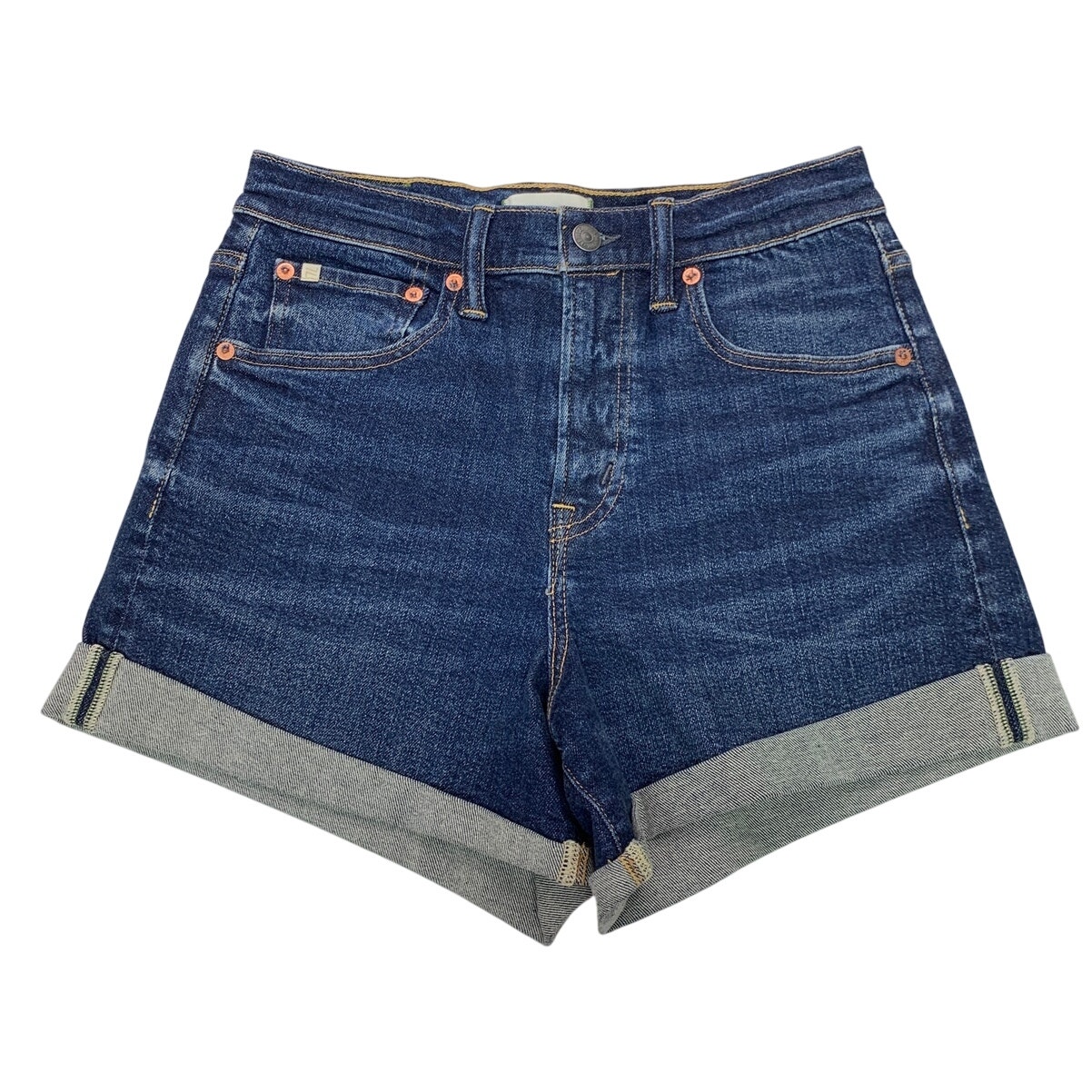 New American Eagle Womens Size 4 Blue Factory Whiskered Jorts Denim Jean Shorts