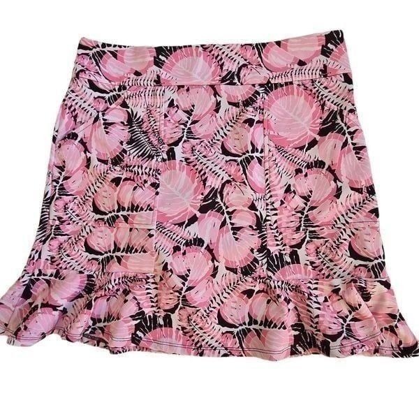 Beth Depass Womens Pull On Pink Black Flippy Golf Skort Large