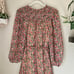 Joie Peoria Midi Silk Dress in Tan Floral Print Boho Cottagecore NWT Size Small