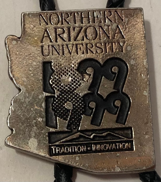 Vintage 1999 Metal Bolo Tie, Nice Northern Arizona University Design, Nice