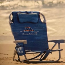 Tommy Bahama 5 position back pack folding beach chair blue sealed NEW
