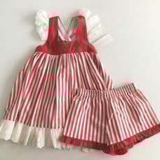Well Dressed Wolf Red Striped Chambray Tunic Set
