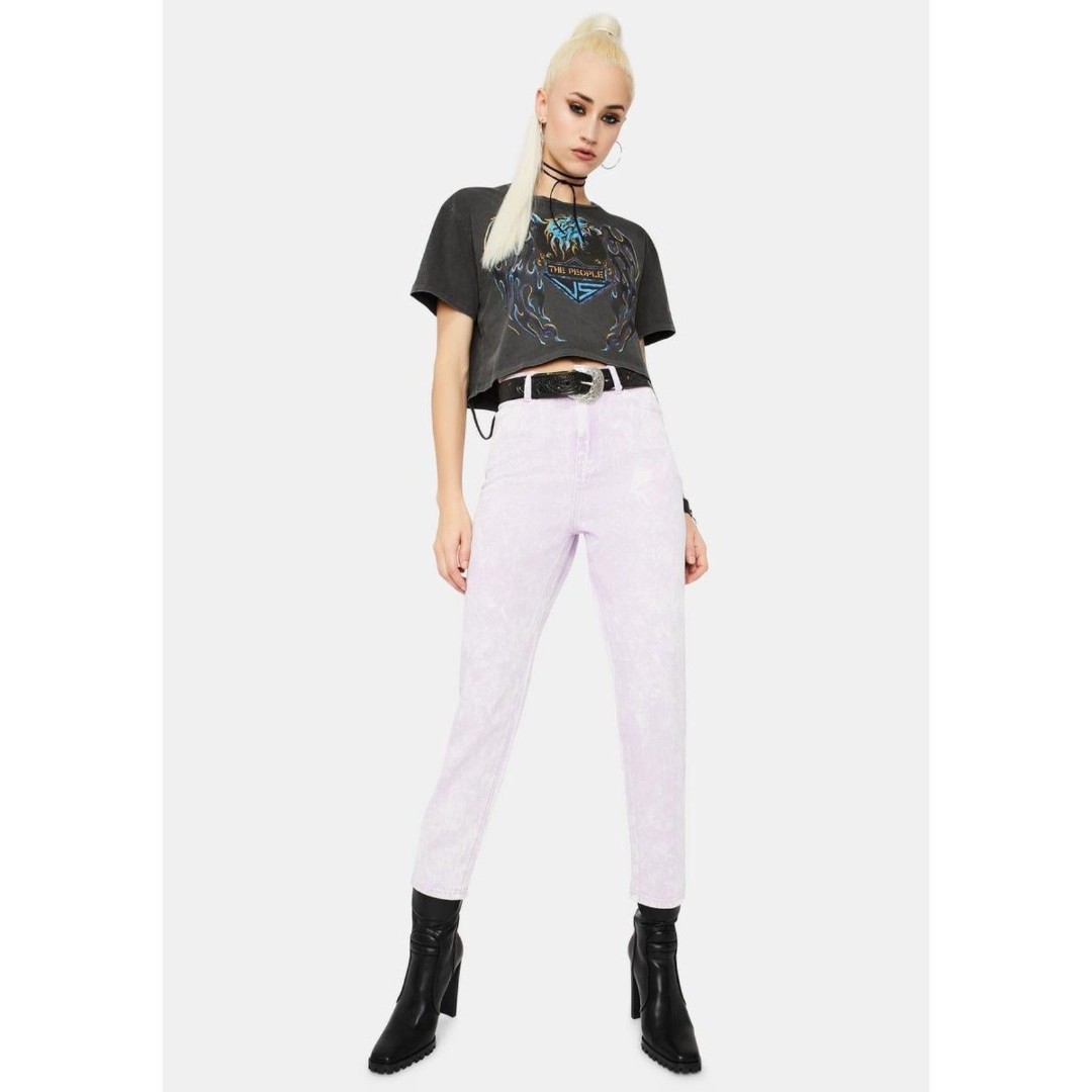 Liquor N Pocker Lilac Outta Limits Denim High Rise Mom Women'Jean (Size6)