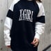 【New】X-girl Logo Embroidered Raglan Sweatshirt, Black, Size S