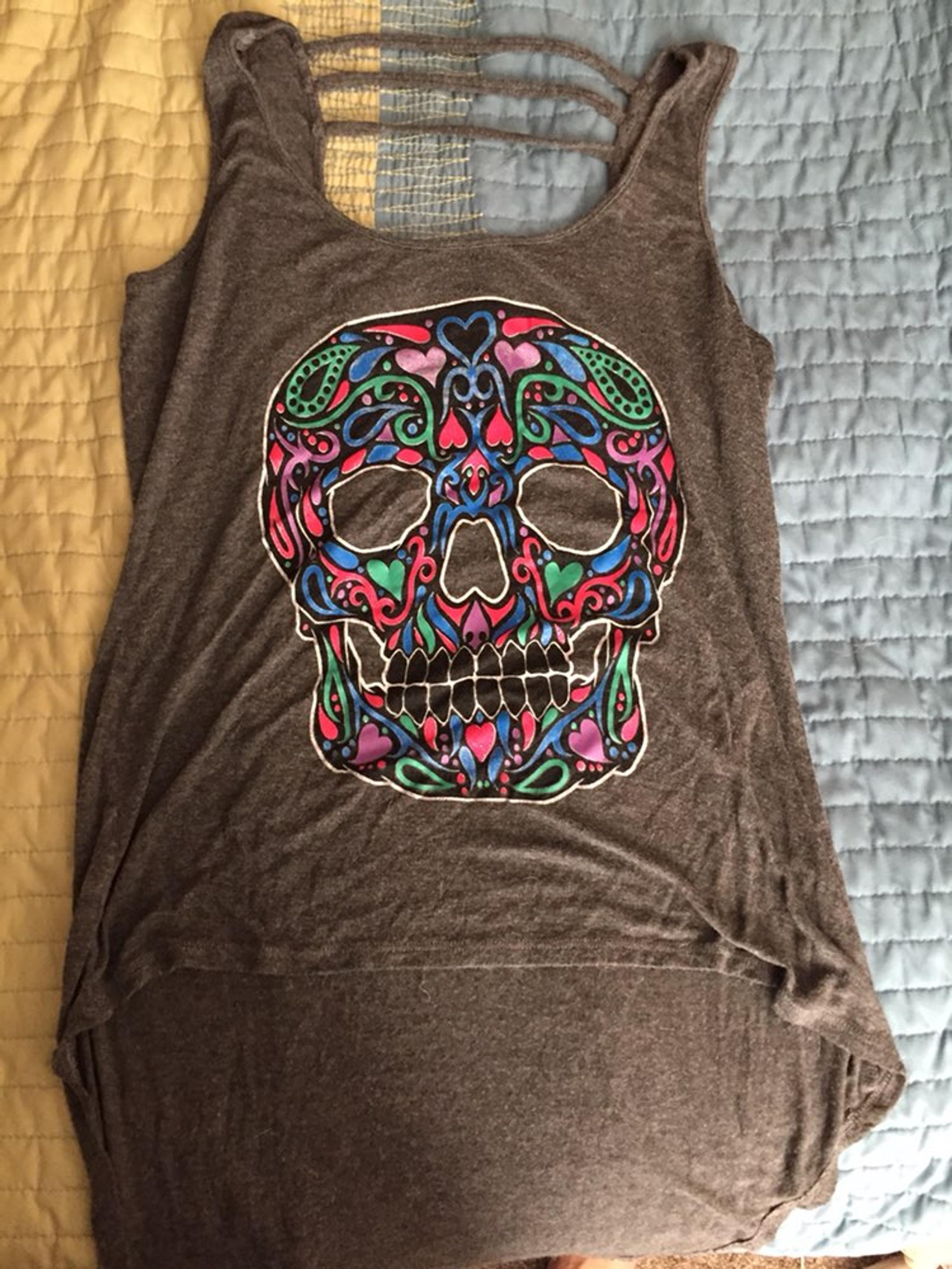 High-Low Sugar Skull Tank top