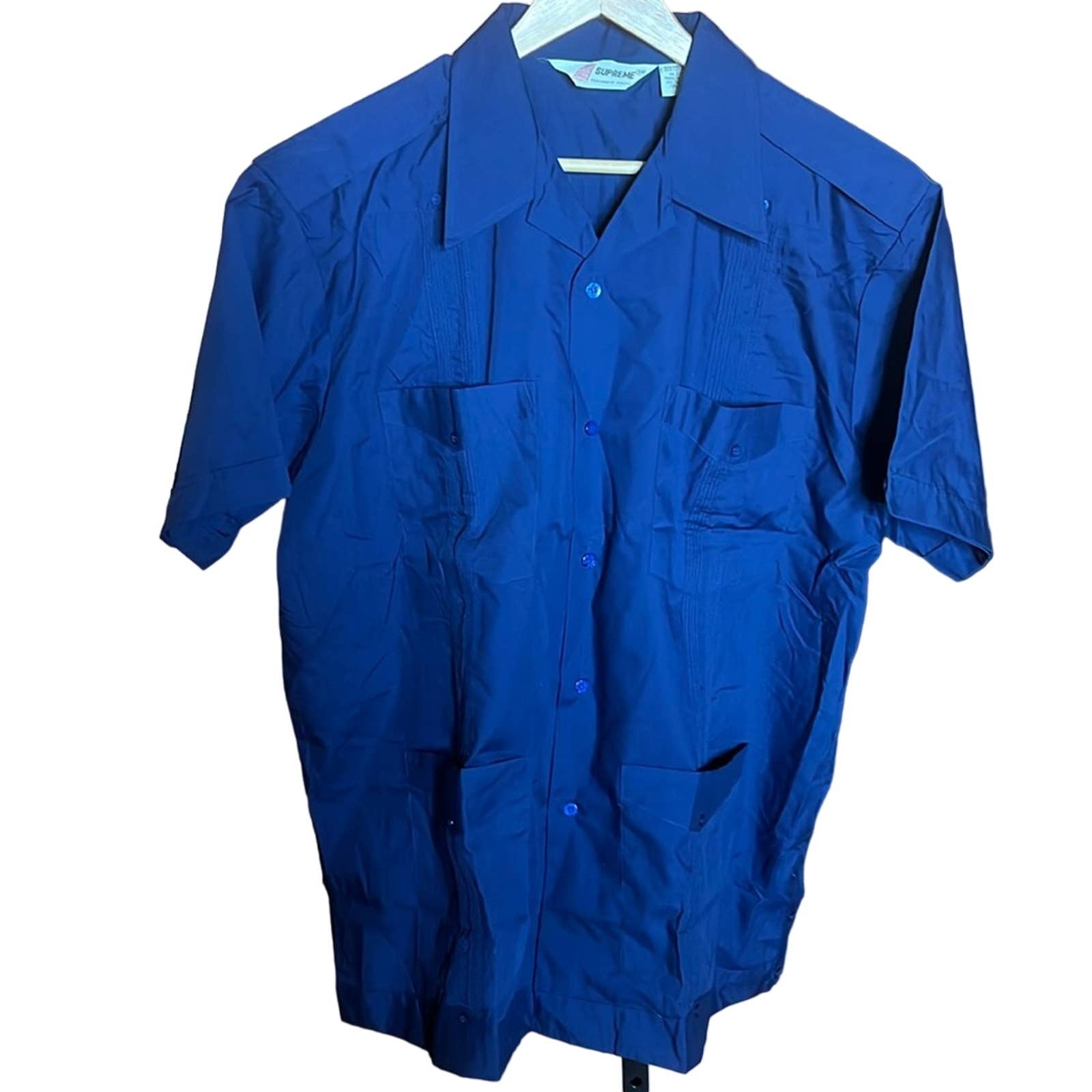 Vintage Supreme Button Shirt Permanent Press Short Sleeve Cotton Blend Size 1X