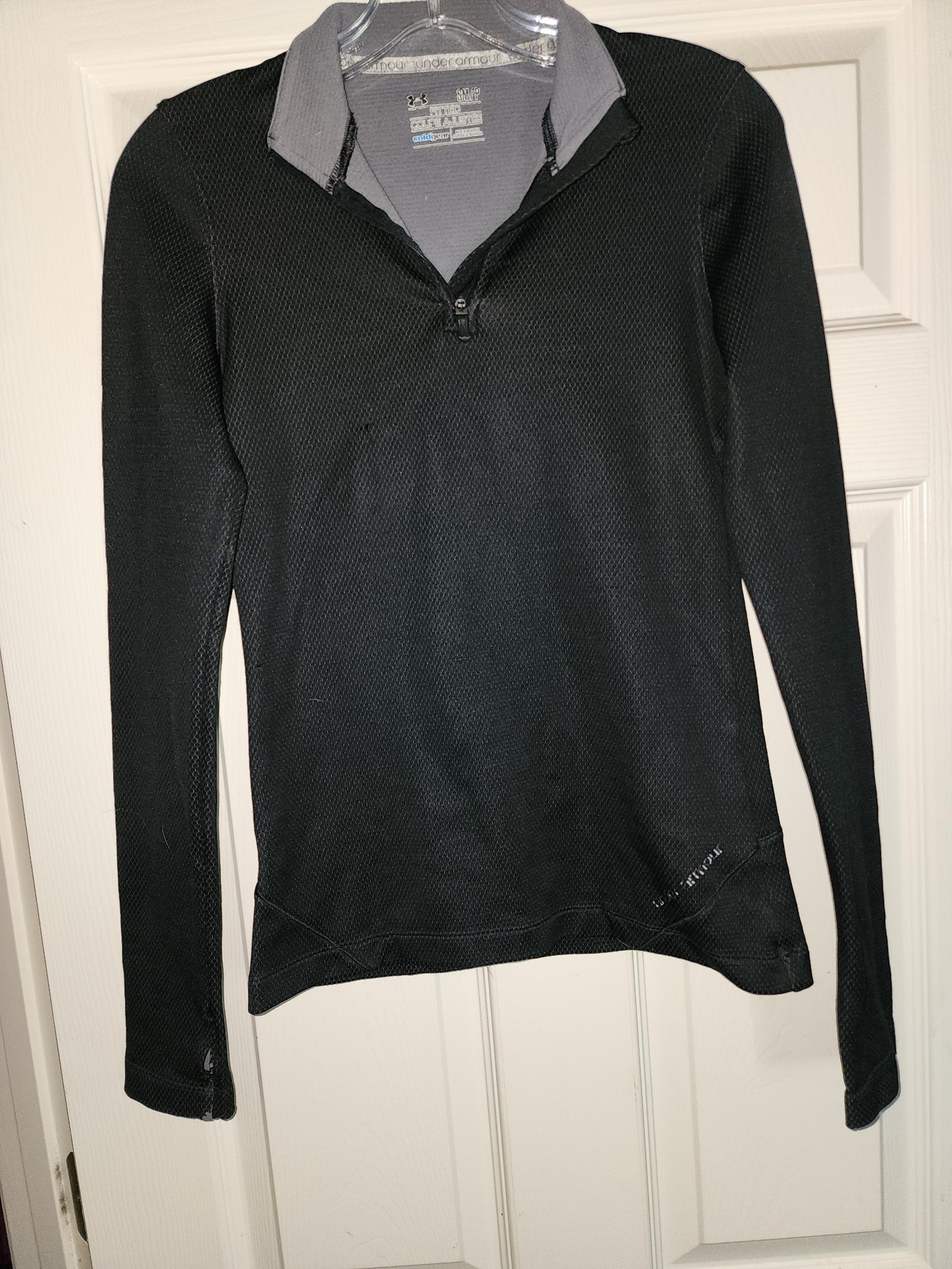 Under Armour fitted long sleeve black shirt womens size small  #11?
