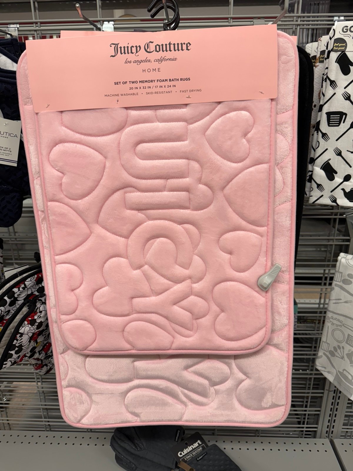 JUICY COUTURE SET OF TWO MEMORY FOAM BATH RUGS
