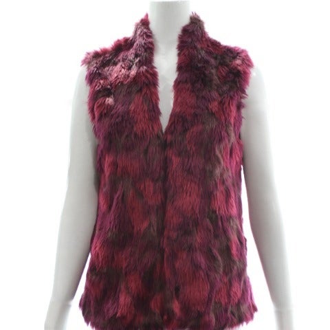 CYNTHIA STEFFE Berry Tone Faux Fur Vest