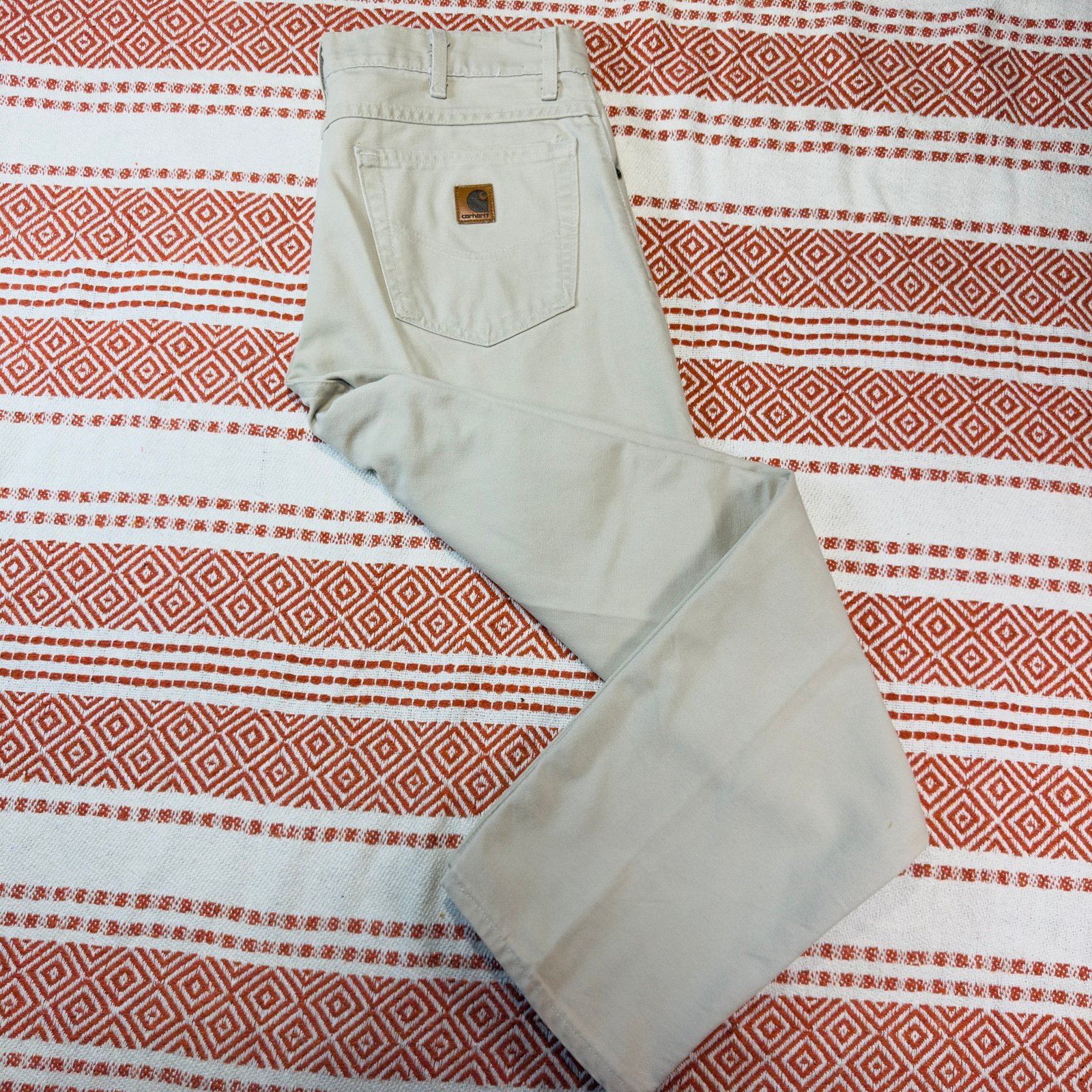 Carhartt Pants Vintage Men’s Canvas USA Cream B72 STN Mens 36x30 90s