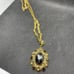 Vintage western germany black glass rhinestone Necklace