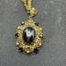 Vintage western germany black glass rhinestone Necklace