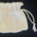 Vintage 60’s White Woven pouch Wristlet Handbag. Drawstring. Retro. Bohemian.