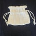 Vintage 60’s White Woven pouch Wristlet Handbag. Drawstring. Retro. Bohemian.