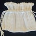 Vintage 60’s White Woven pouch Wristlet Handbag. Drawstring. Retro. Bohemian.