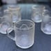 Beautiful Vintage K16 Malaysia Frosted Floral Pressed Glass Cup Mugs Set Of 5