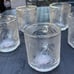 Beautiful Vintage K16 Malaysia Frosted Floral Pressed Glass Cup Mugs Set Of 5