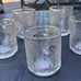 Beautiful Vintage K16 Malaysia Frosted Floral Pressed Glass Cup Mugs Set Of 5