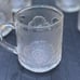 Beautiful Vintage K16 Malaysia Frosted Floral Pressed Glass Cup Mugs Set Of 5