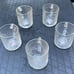 Beautiful Vintage K16 Malaysia Frosted Floral Pressed Glass Cup Mugs Set Of 5