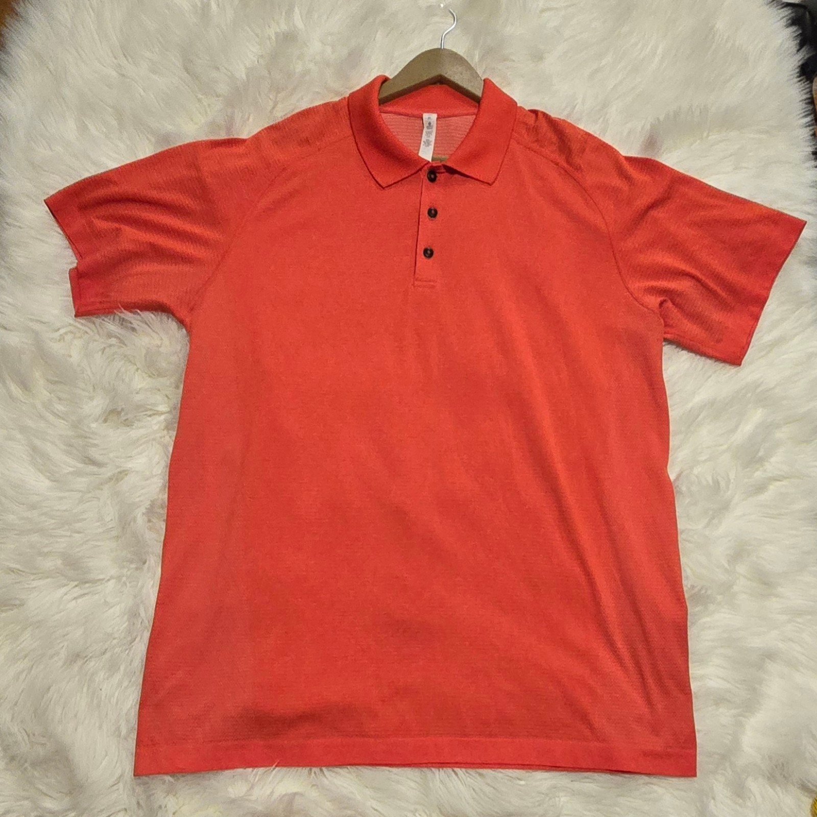Lululemon Polo Shirt Size XL Mens Short Sleeve golf orange Lump6