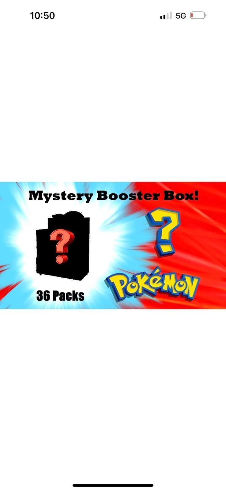 Pokemon TCG Custom Mystery Booster Box Factory Sealed 36 Packs Brand New