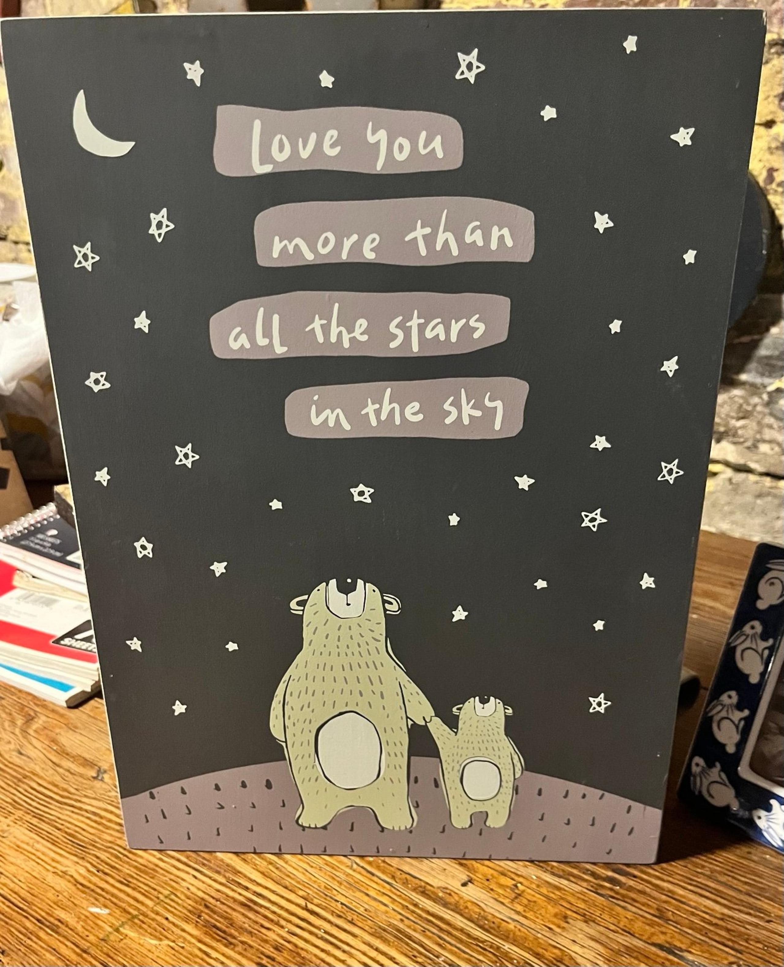 Sweet Wooden Bear Sign