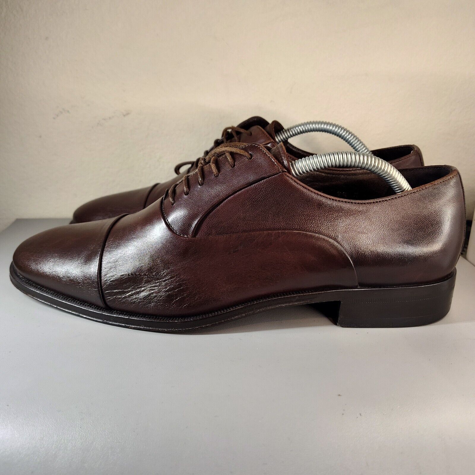 Bruno Magli Men's Maioco Cap Toe Oxfords Brown Sz 9.5 M Dress Shoes