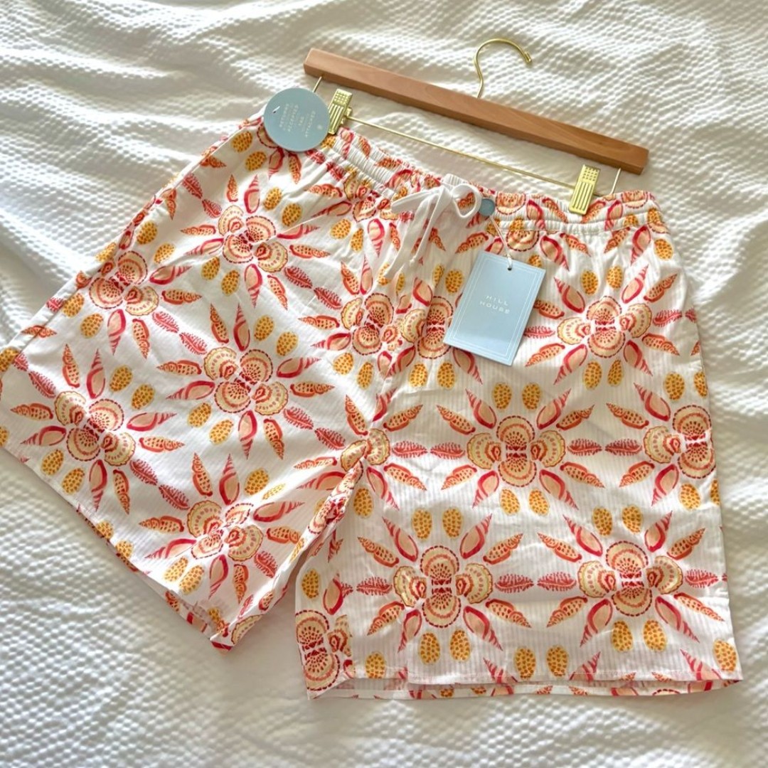 Hill House Orange Shell Mosaic Cotton Poplin Unisex Shorts