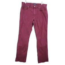 Ralph Lauren Polo Mens Burgundy Straight Slim Leg Pants Size 34/32