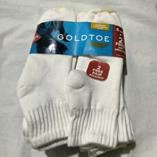 Gold Toe Athletic Sport 8 Pair Quarter Ankle Socks Men White (Shoe Sz 6-12.5)