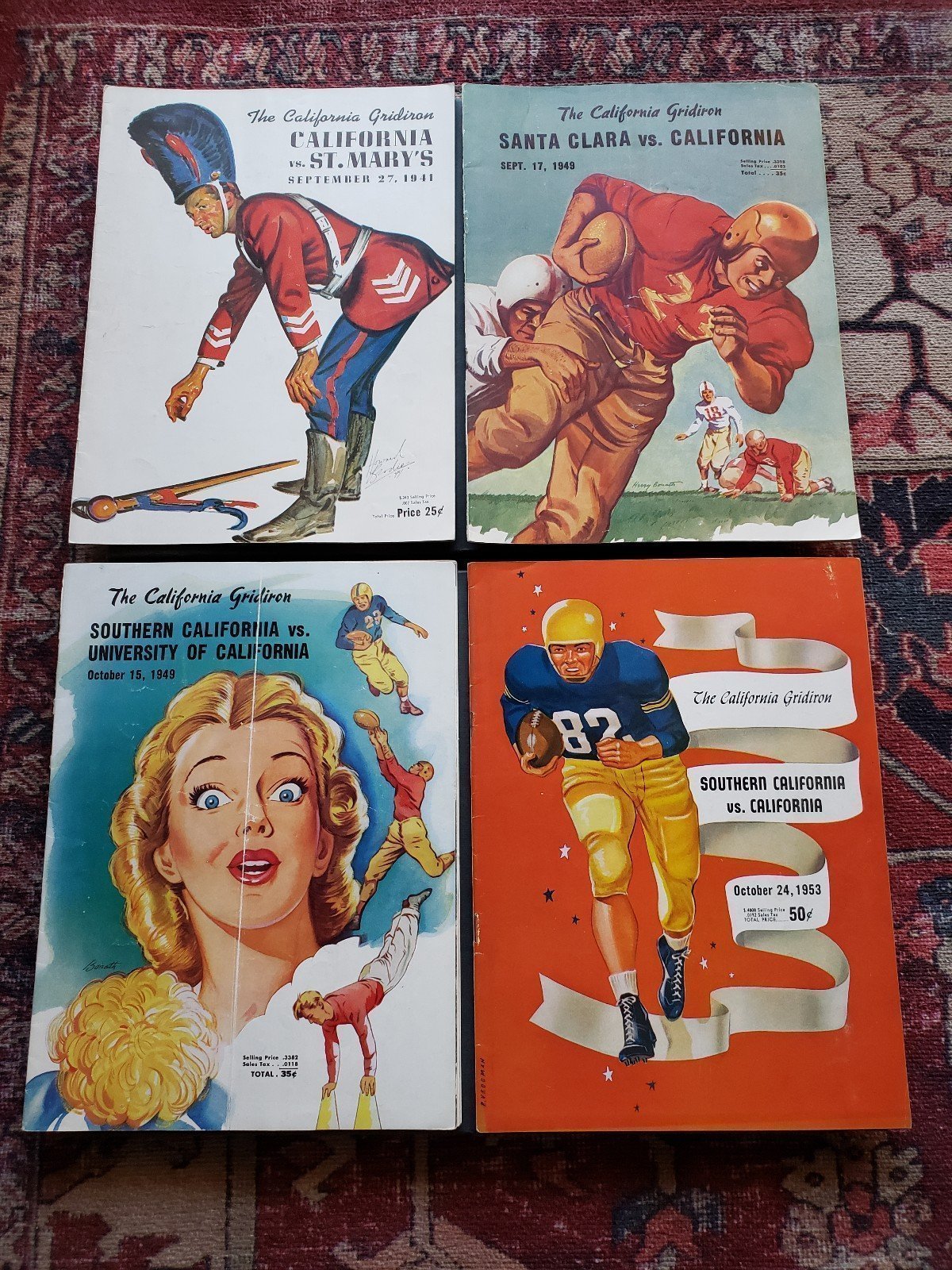 California Golden Bears College Football Programs Lot 1941 - 1953 Jackie Jensen