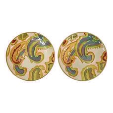 Fitz And Floyd Carissa Paisley Embossed 8 5/8 Salad Luncheon Plates Lot Of 2