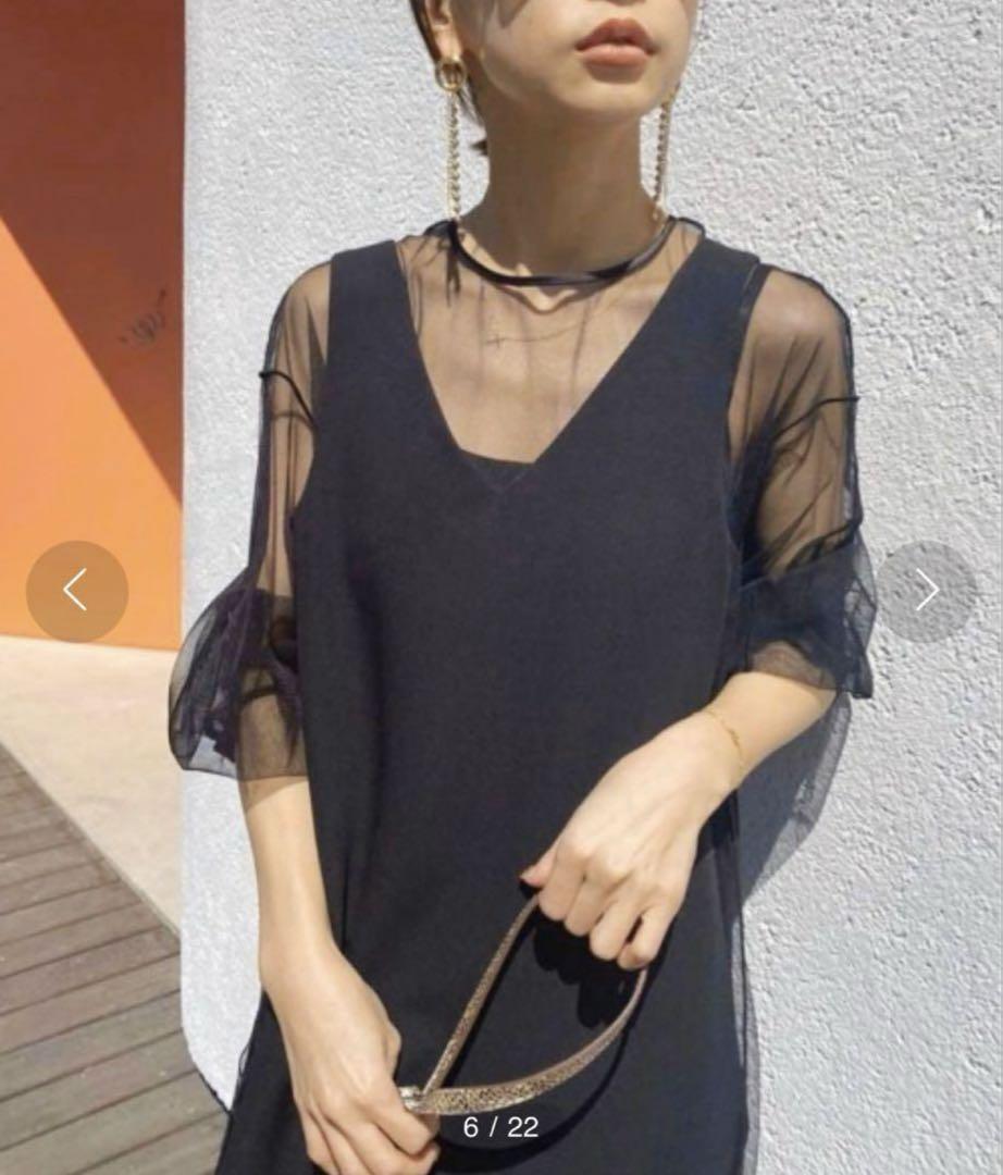 Ameri / TULLE DOCKING DRESS