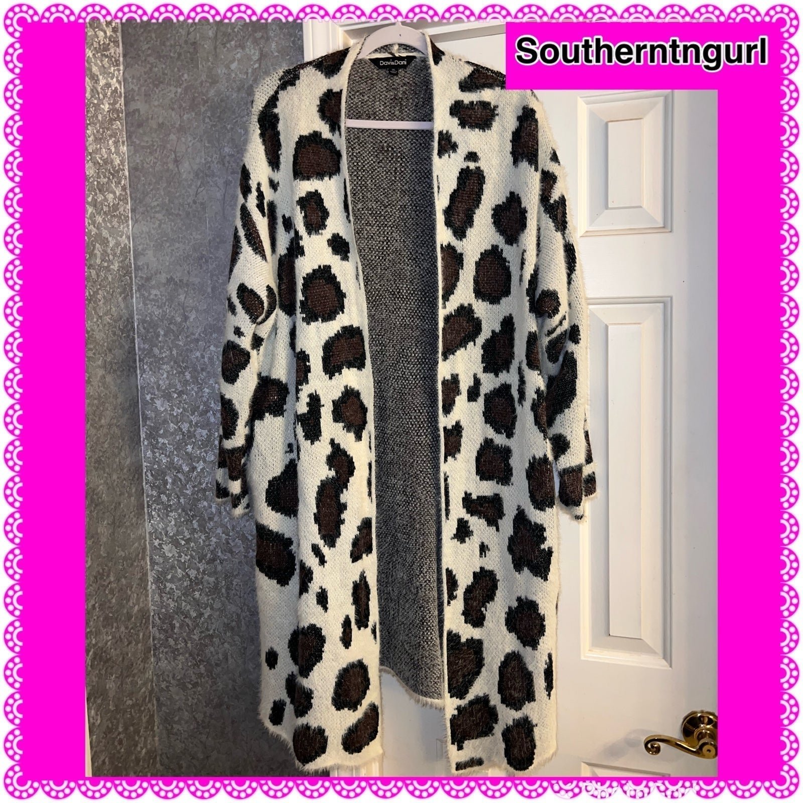 NWT DAVI & DANI Leopard Super SOFT Open Front Cardigan Sweater