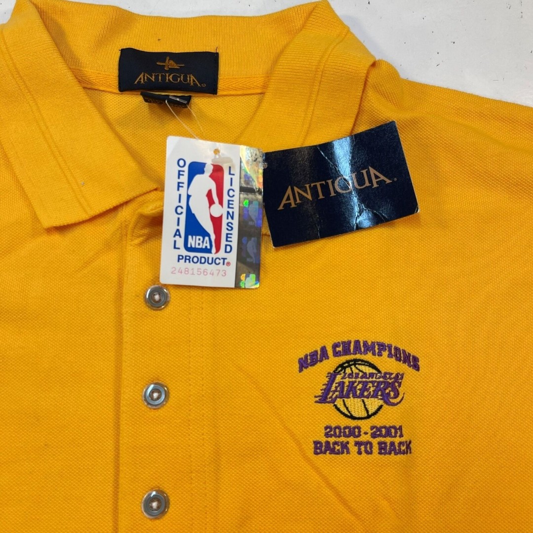 NEW VINTAGE 2001 LOS ANGELES LA LAKERS NBA BASKETBALL POLO SHIRT XL Kobe Shaq
