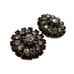 Vintage Unsigned Weiss Amber Aurora Borealis Crystal Rhinestone Dome Earrings
