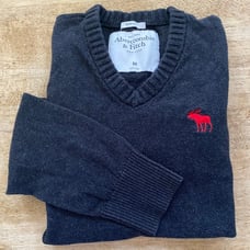 Abercrombie & Fitch Muscle Men’s Sz M Dk Gray Cashmere Blend V Neck Sweater