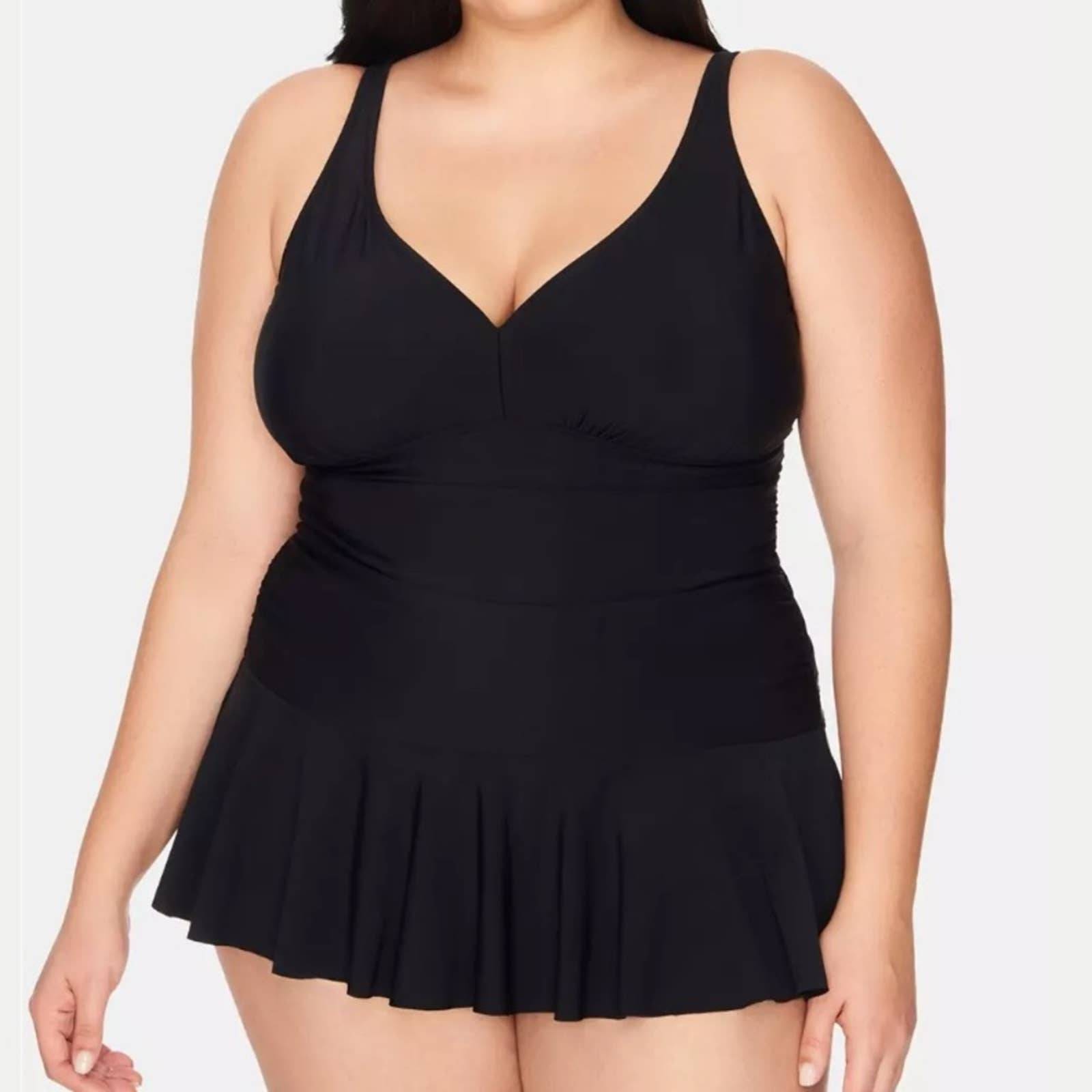 Swim Solutions Tummy Control One Piece Swimdress Size 16W