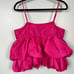 A New Day Women's Shiny Pink Tiered Taffeta Tank Top - Size Medium - NWT
