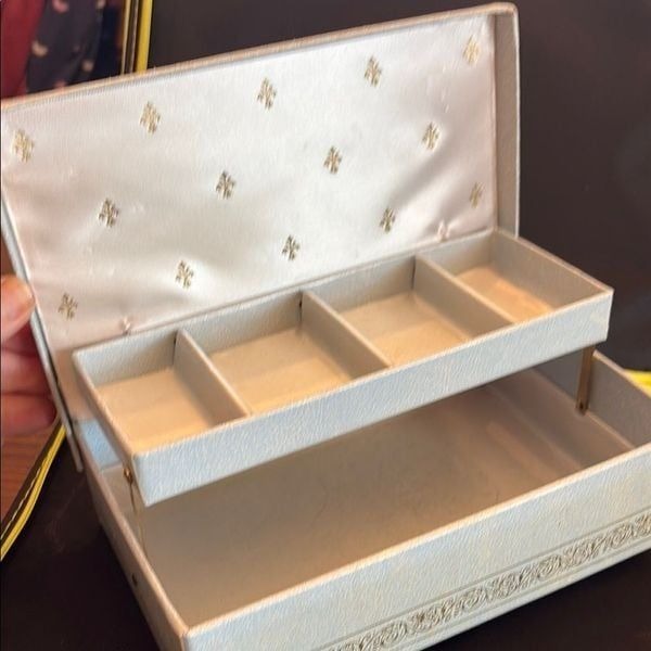 Vintage Lady Buxton’s Jewelry Box with Gold Patterns