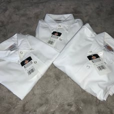 Dickies white Long sleeve Shirt. Sz. 15-15 1/2. Lots of 3.NWT.