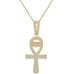 Real Genuine Silver 14K Gold Over Egyptian Ankh Cross Pendant Charm + Free Chain