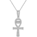 Real Genuine Silver 14K Gold Over Egyptian Ankh Cross Pendant Charm + Free Chain