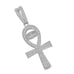 Real Genuine Silver 14K Gold Over Egyptian Ankh Cross Pendant Charm + Free Chain