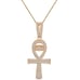 Real Genuine Silver 14K Gold Over Egyptian Ankh Cross Pendant Charm + Free Chain