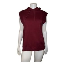 Athleta Sundown Tank Sweatshirt Berry Hoodie Activewear Medium NWOT