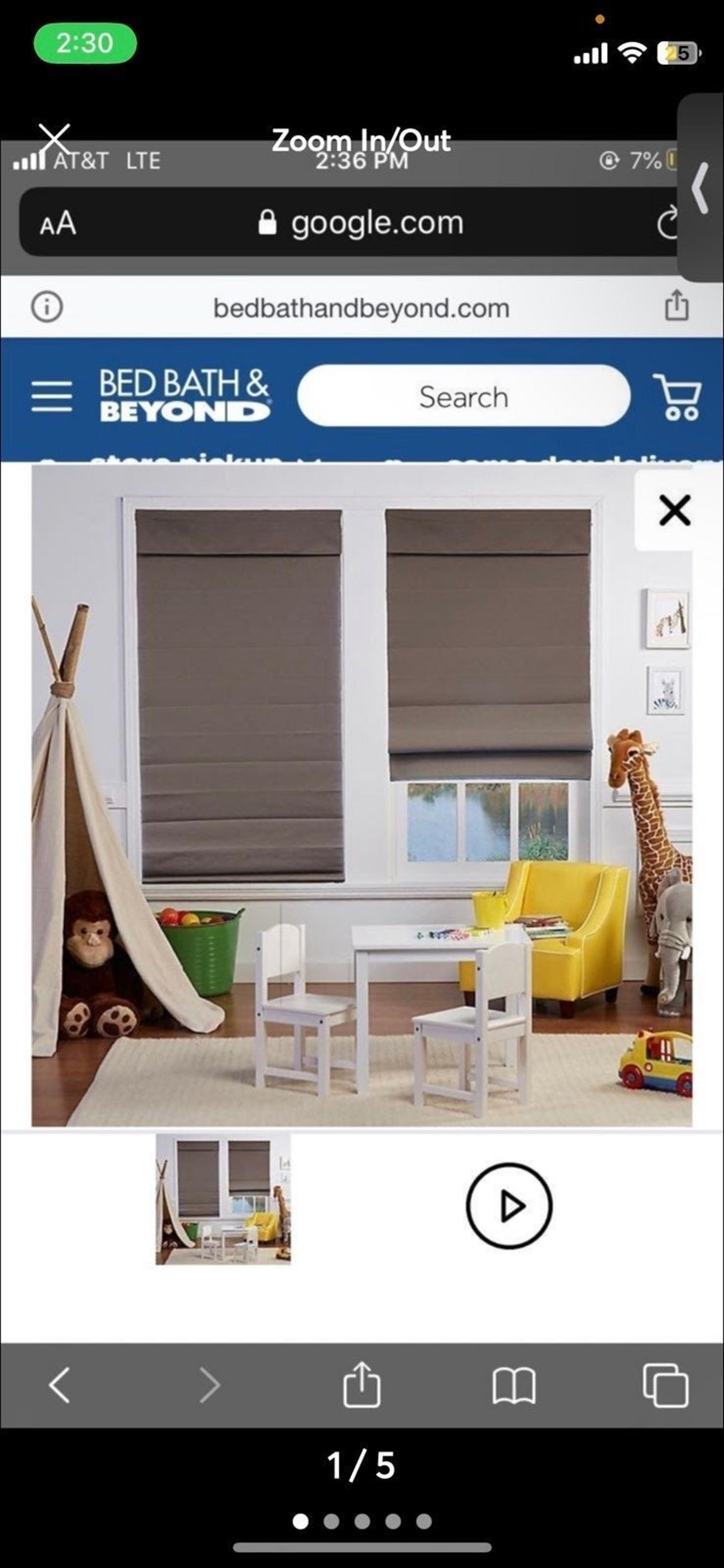 Cordless Fabric Roman Shade