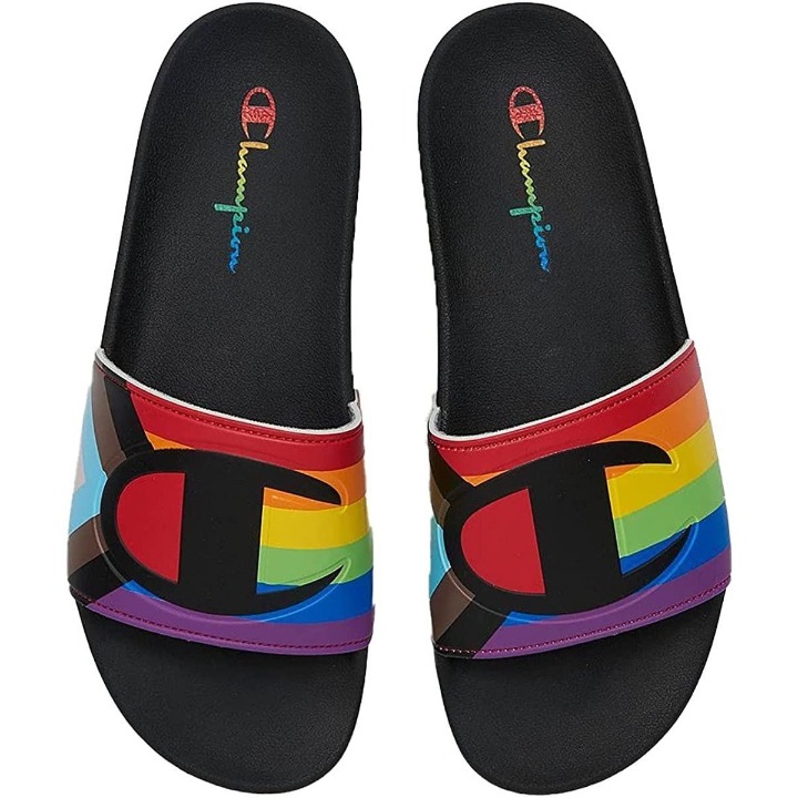 Champion Men's IPO Pride Slide Sandal Size 13 Black LBGTQ+ Community Support NEW